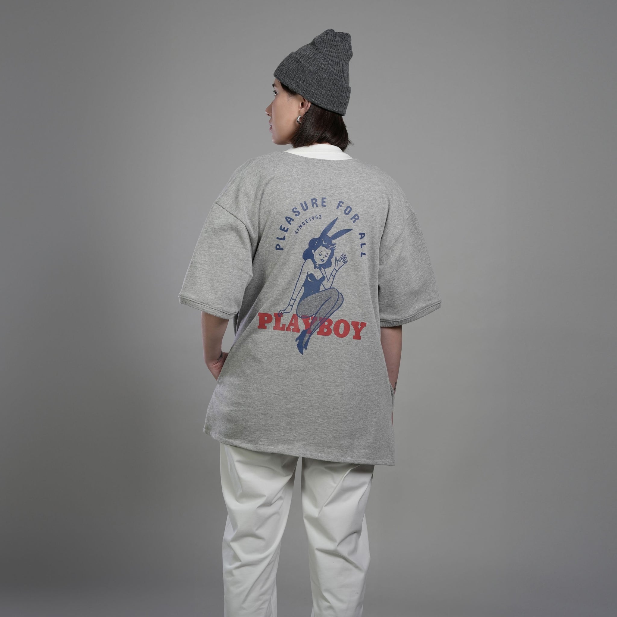【MNPB】XAP聯名款 - 貼布繡棉質印花棒球衫 (灰)