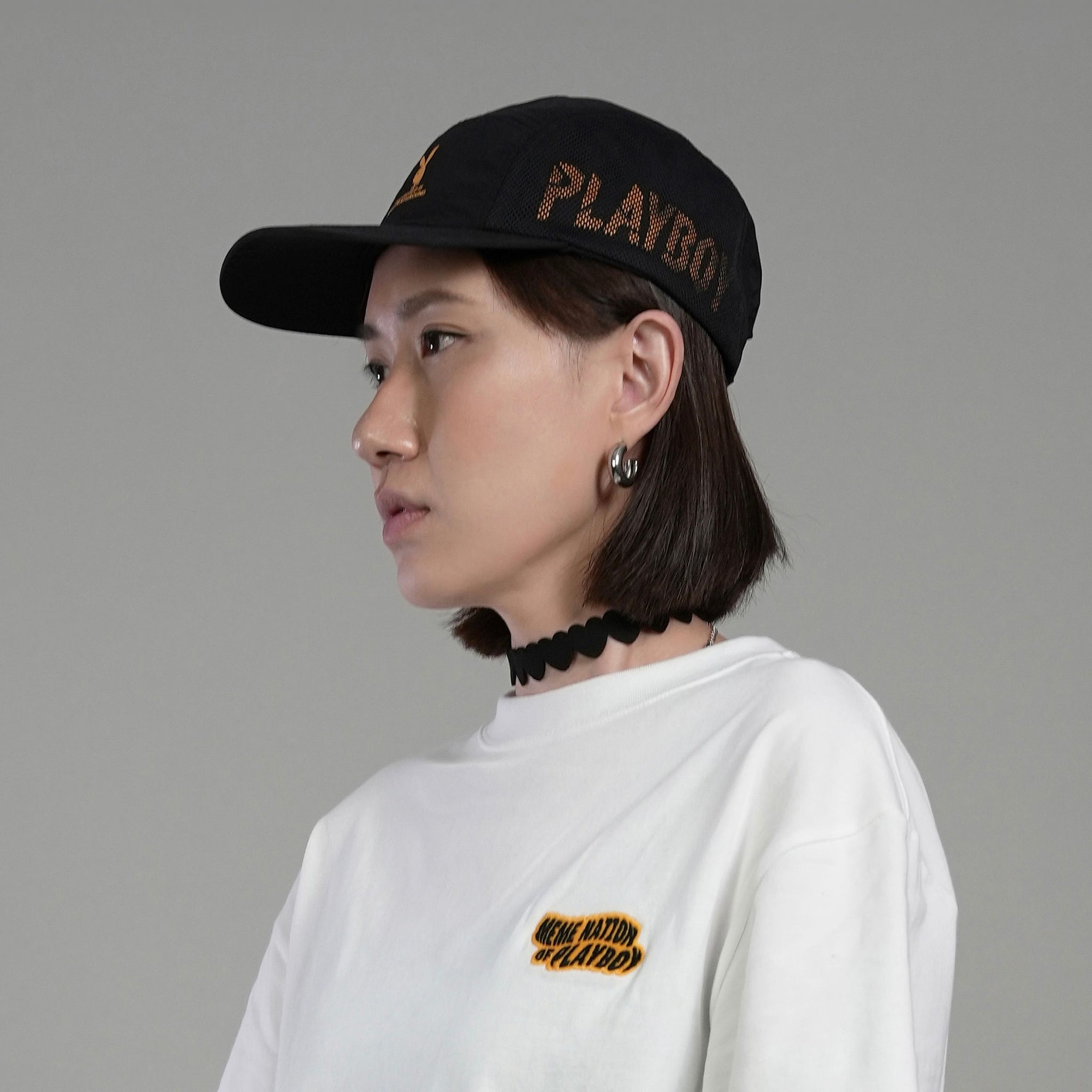 【MNPB】Kaminari聯名款 - 黃色印花五片帽 (黑)