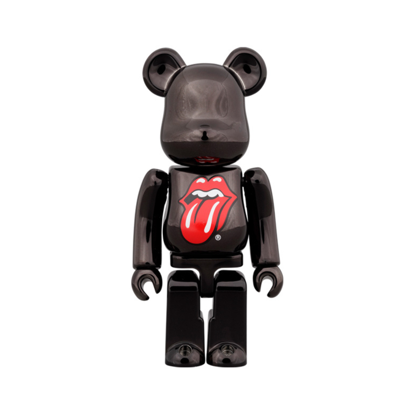 【BE@RBRICK】The Rolling Stones Lips & Tongue (Black Chrome Ver.) 100% & 400% Set